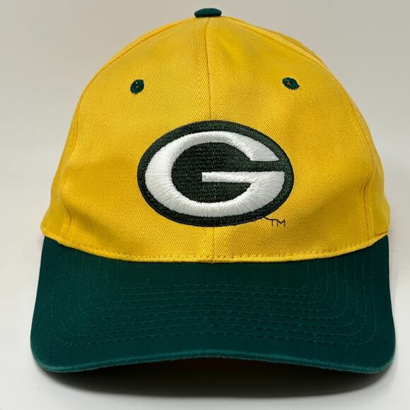 Vintage 90s Green Bay Packers Hat Yellow Cap Coca Cola Citgo NFL Snapback - Picture 10 of 10